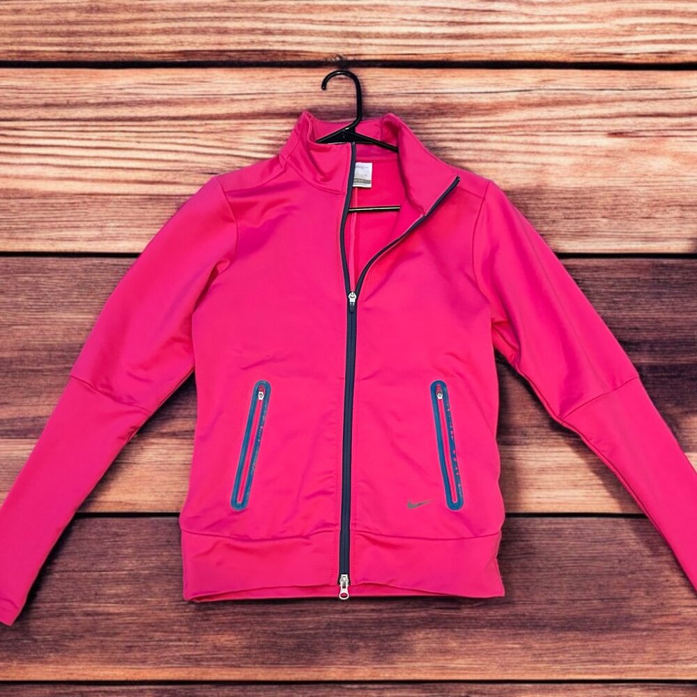 Nike Golf Shirt Womens Lightweight‎ Jacket Full Zip Pink Dri-Fit Size Small
